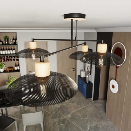 Lámpe de plafond Briana Noir (4 lumieres)