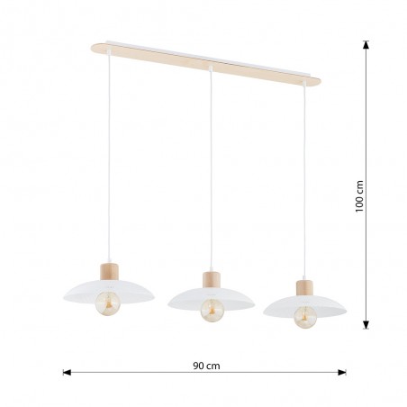 Lámpe de plafond Briana Blanc (3 lumieres)