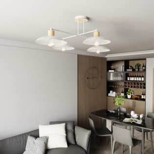 Lámpe de plafond Briana Blanc (4 lumieres)