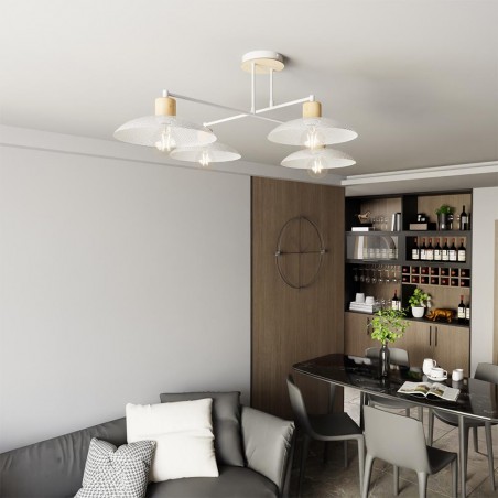 Lámpe de plafond Briana Blanc (4 lumieres)