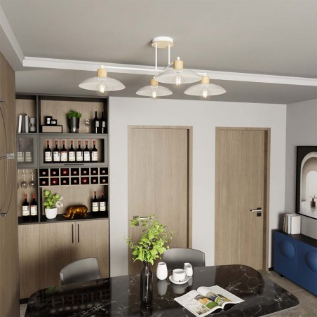 Lámpe de plafond Briana Blanc (4 lumieres)