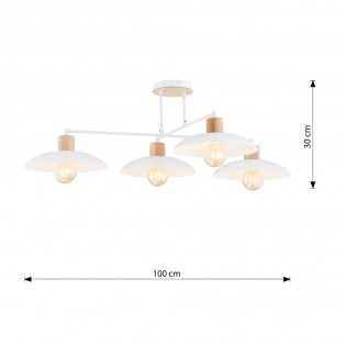 Lámpe de plafond Briana Blanc (4 lumieres)