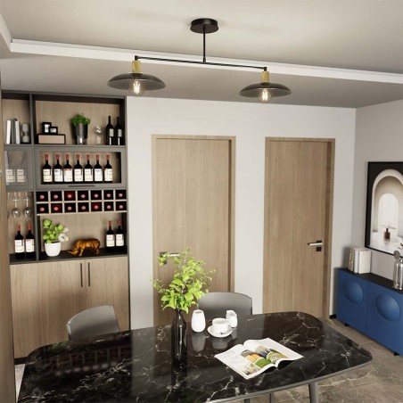Lámpe de plafond Cima Noir (2 lumieres)