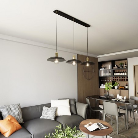 Lámpe de plafond Cima Noir (3 lumieres)