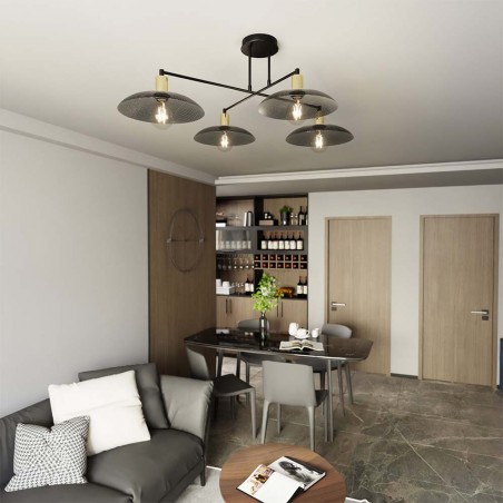 Lámpe de plafond Cima Noir (4 lumieres)
