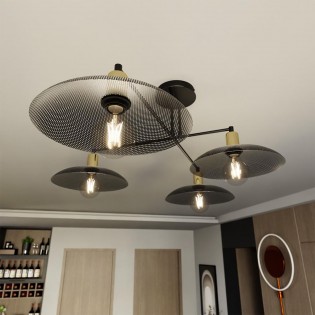 Lámpe de plafond Cima Noir (4 lumieres)