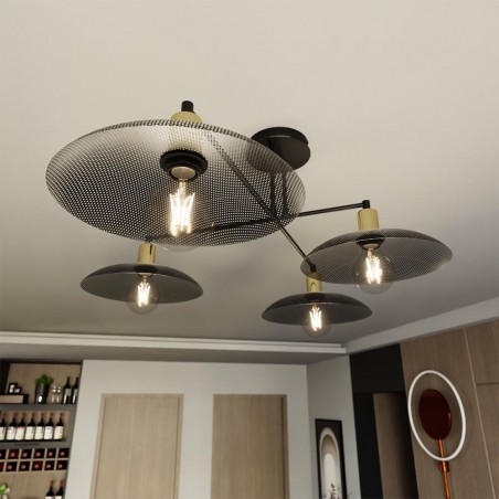 Lámpe de plafond Cima Noir (4 lumieres)