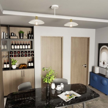 Lámpe de plafond Cima Blanc (2 lumieres)