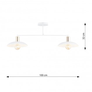 Lámpe de plafond Cima Blanc (2 lumieres)