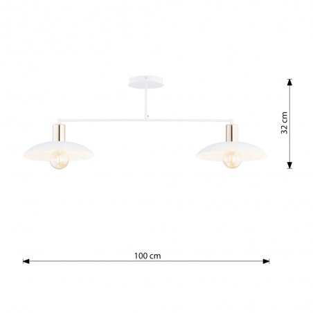 Lámpe de plafond Cima Blanc (2 lumieres)