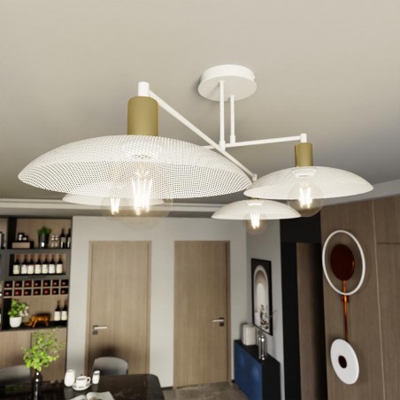 Lámpe de plafond Cima Blanc (4 lumieres)
