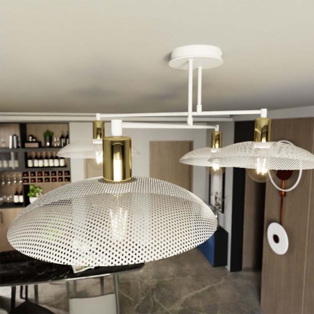 Lámpe de plafond Cima Blanc (4 lumieres)