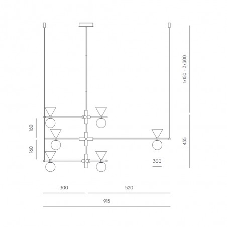 Lampe de suspension Oneta II (6 lumieres)