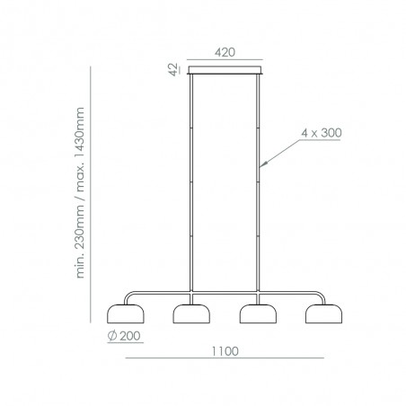 Lampe de plafond LED Ipon (4x10W)