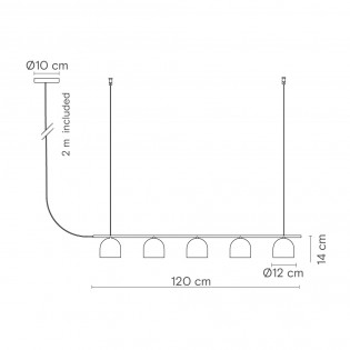 Lampe de plafond Rio (5 lumières)