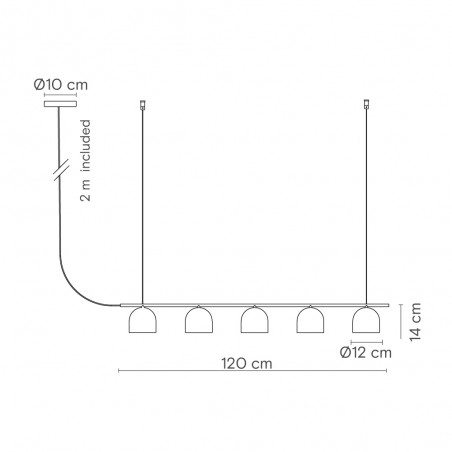 Lampe de plafond Rio (5 lumières)