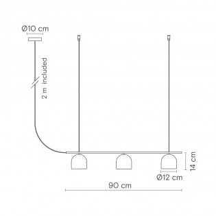 Lampe de plafond Rio (3 lumières)