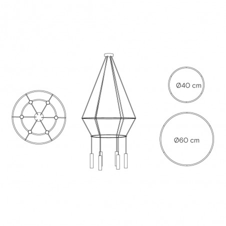 Lampe de suspension Rose (6 lumieres)