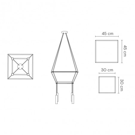 Lampe de suspension Rose (4 lumieres)