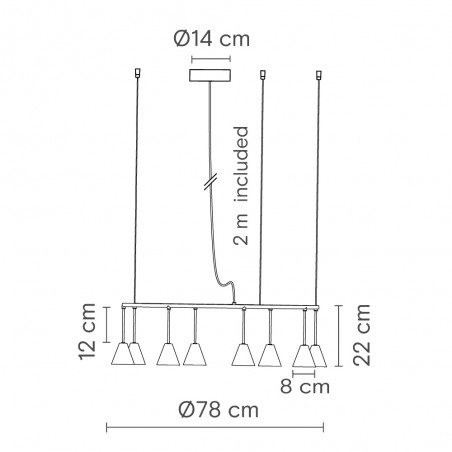 Suspension LED Rimini Dangle (8x8,5W)