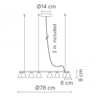 Suspension LED Rimini Fixed (8x8,5W)