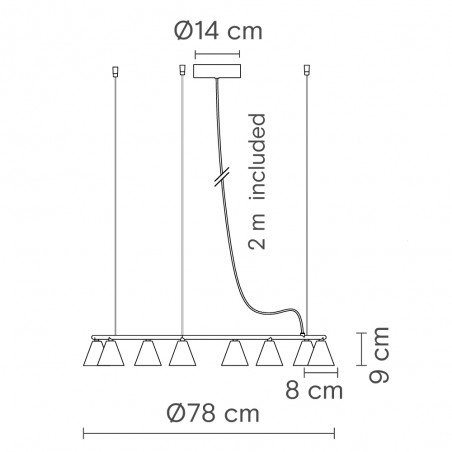 Suspension LED Rimini Fixed (8x8,5W)