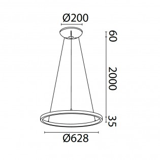 Lámpara colgante LED Riumar (40W+15W)