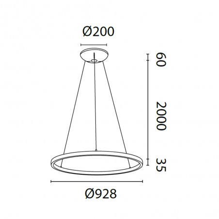 Lámpara colgante LED Riumar (60W+20W)