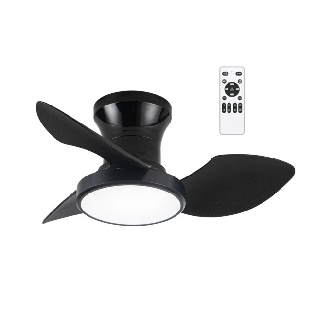 Ventilateur de plafond LED Milfero Noir CCT Dim (20W)
