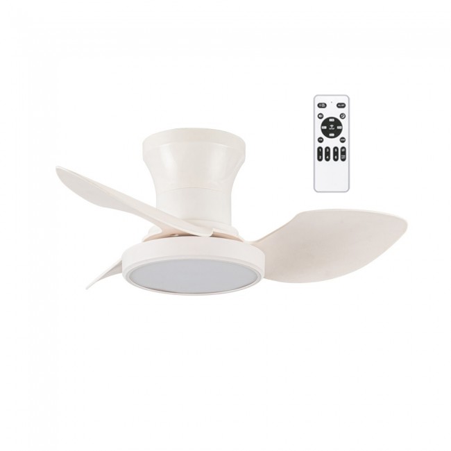 Ventilateur de plafond LED Milfero Blanc CCT Dim (20W)