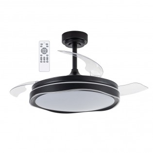 Ventilateur LED pales pliantes Goan Noir CCT Dim (72W)
