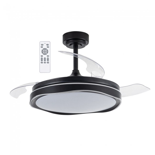 Ventilateur LED pales pliantes Goan Noir CCT Dim (72W)