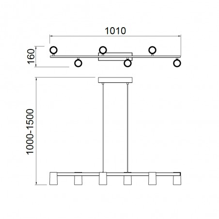 Lámpara de techo Sal (6 luces)