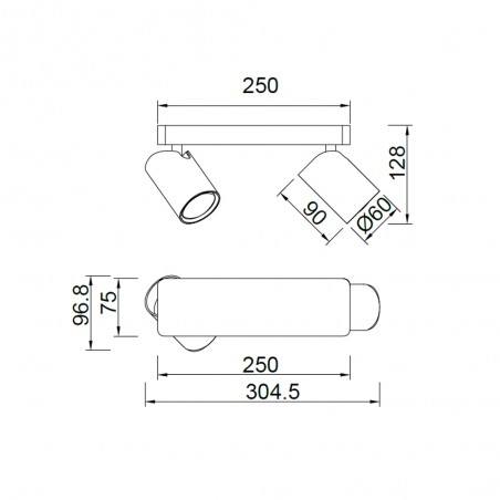 Regleta de focos Sal (2 luces)