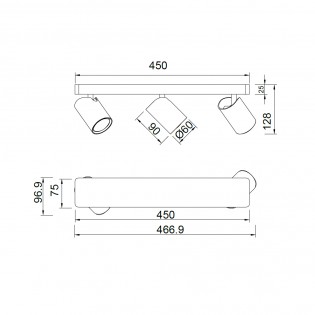Regleta de focos Sal (3 luces)