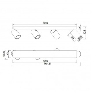 Regleta de focos Sal (4 luces)