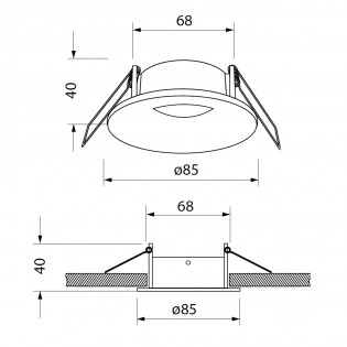 Empotrable de techo para baños Tavira Redondo