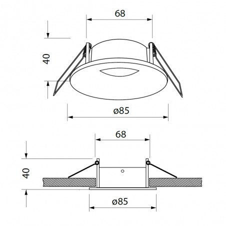 Empotrable de techo para baños Tavira Redondo