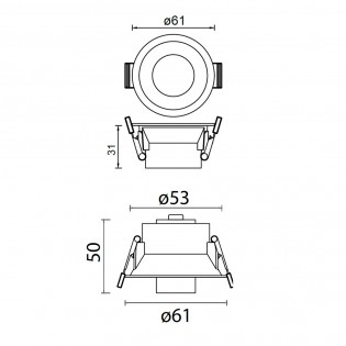 Empotrable de techo LED Trimasi Blanco (5W)
