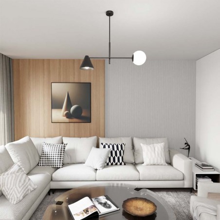 Lámpe de plafond Semra Noir (2 lumieres)