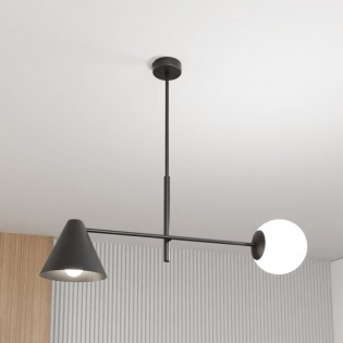 Lámpe de plafond Semra Noir (2 lumieres)