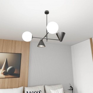 Lámpe de plafond Semra Noir (4 lumieres)