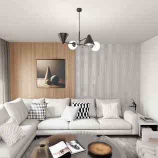 Lámpe de plafond Semra Noir (4 lumieres)