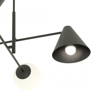 Lámpe de plafond Semra Noir (4 lumieres)