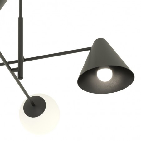 Lámpe de plafond Semra Noir (4 lumieres)