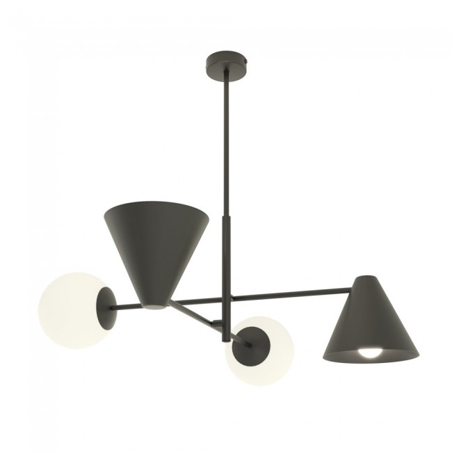 Lámpe de plafond Semra Noir (4 lumieres)