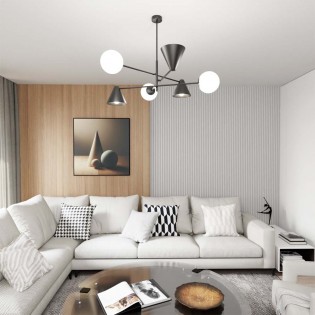 Lámpe de plafond Semra Noir (6 lumieres)