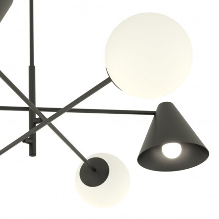 Lámpe de plafond Semra Noir (6 lumieres)