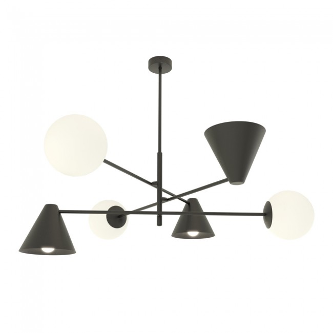 Lámpe de plafond Semra Noir (6 lumieres)