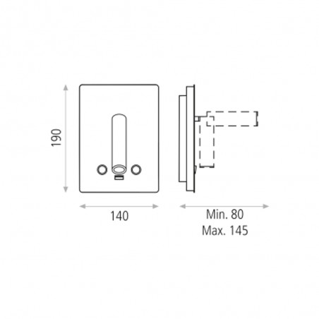 Applique avec lecteur LED Manat (12W+3W)